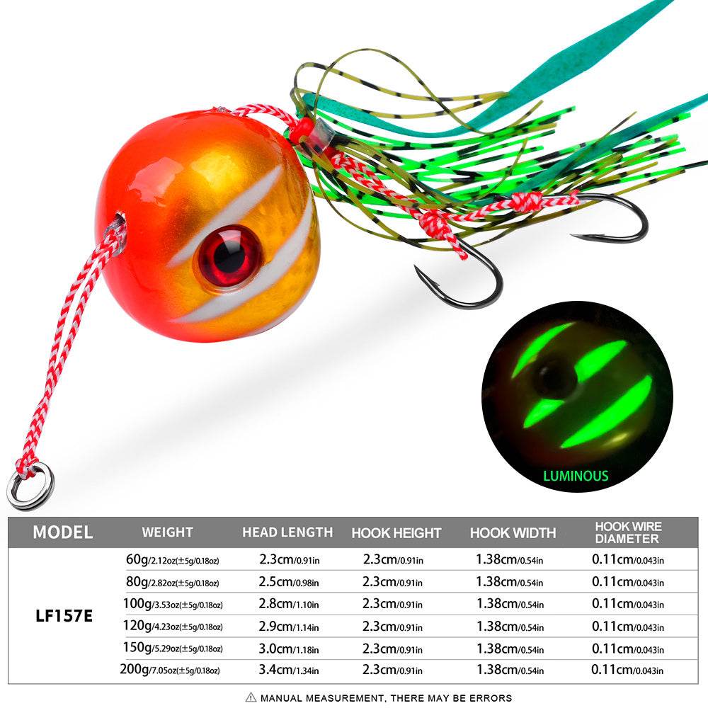 PROBEROS Sea Fishing Jigs, 60g-200g Luminous Metal Jig Fishing Lures Glowing Deep Sea Offshore Trolling Rigs jig Fishing Lures - Proberos