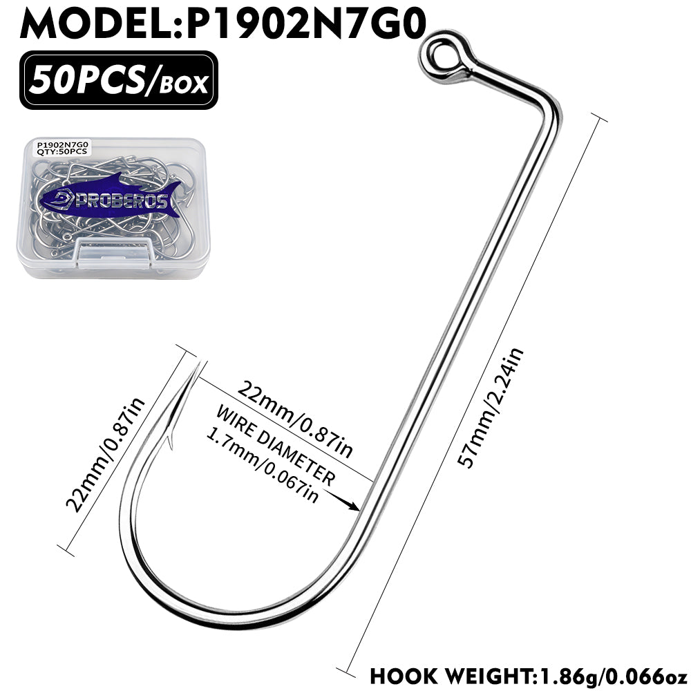 PROBEROS P1902 90 Degree Aberdeen Jig Hooks High Carbon Steel