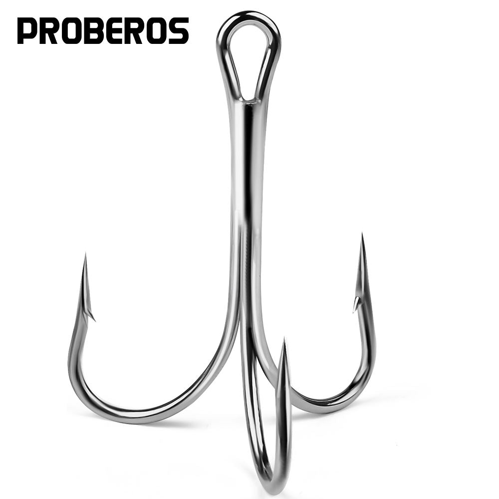 PROBEROS 50pcs Super Large shark Trigeminal Hook - 4X Strong Tuna Bait Extra Big Fishing Hook Anchor hook,Size 6/0-10/0# Outdoor
