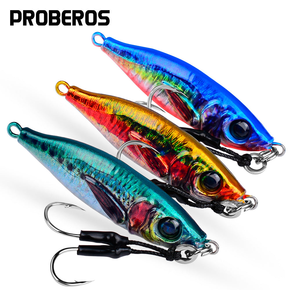 PROBEROS 5pcs Luminous Jigging Lure 30-40-60-80g Metal Jigs Fishing Bait Sea Fishing Jig Spoon Trolling Wobbler Hard Isca Pesca