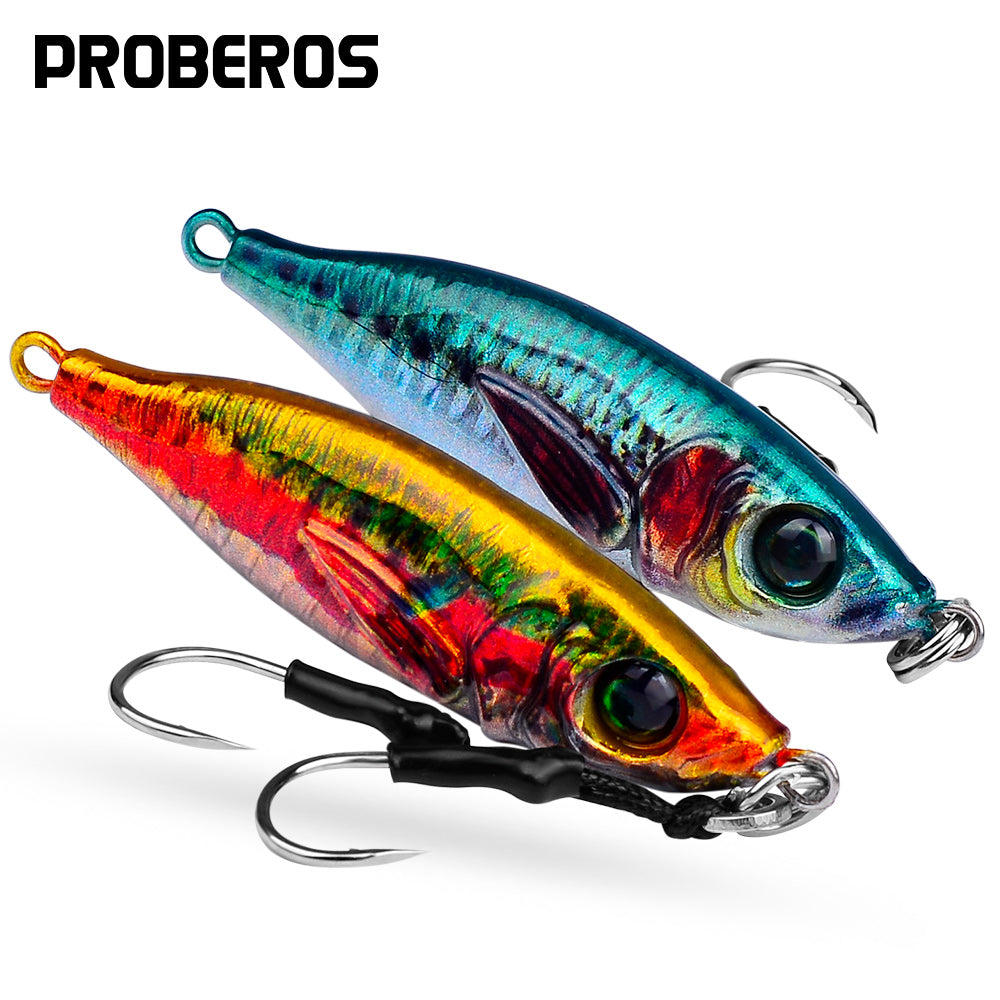 PROBEROS 5pcs Luminous Jigging Lure 30-40-60-80g Metal Jigs Fishing Bait Sea Fishing Jig Spoon Trolling Wobbler Hard Isca Pesca