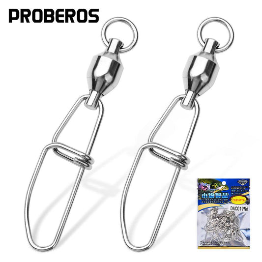 PROBEROS stainless steel connector bearings, big things, big figures, swivel rings, double buckle pins, fishing supplies, fishing gear accessories, 50 pcs - Proberos
