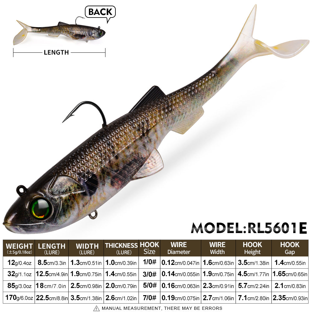 SUNLURE RL5601 Paddle Tail Swimbait Soft Plastic Lure