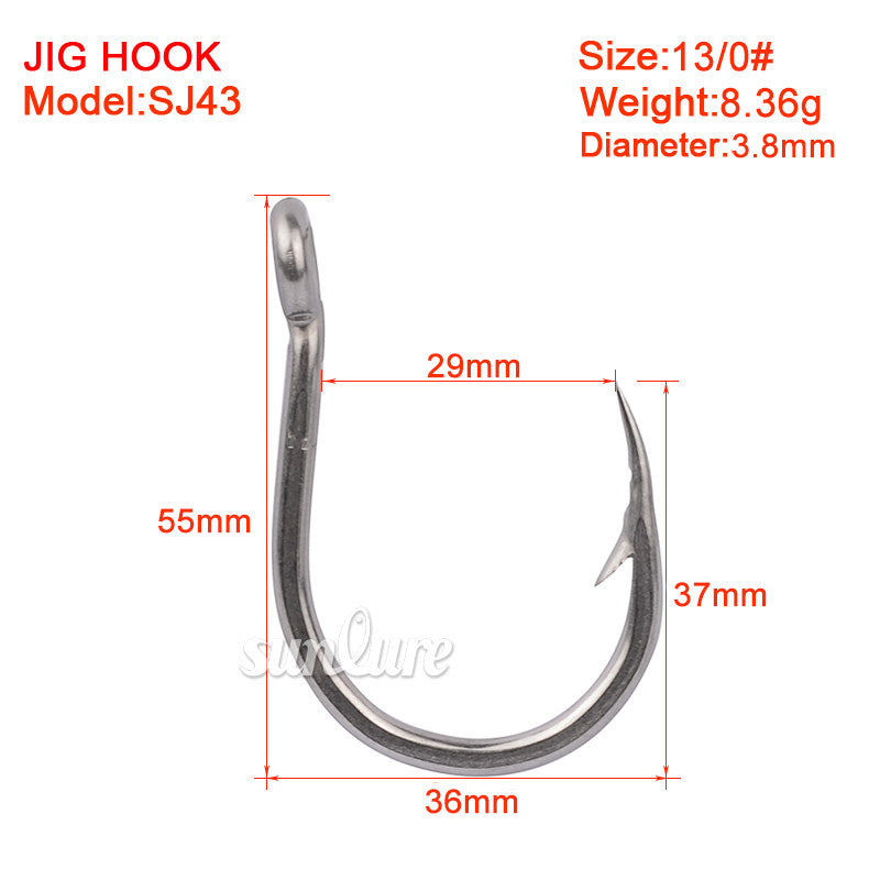 PROBEROS stainless steel hooks for sea fishing have barbs with hoop hooks, seawater corrosion resistant boat hooks, iron plate hooks, 50pcs