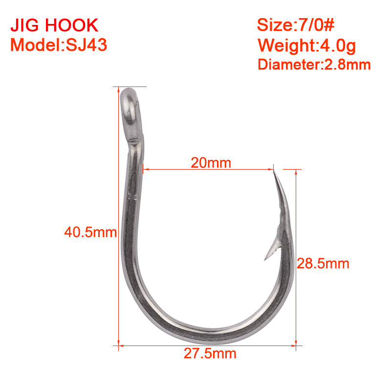 PROBEROS stainless steel hooks for sea fishing have barbs with hoop hooks, seawater corrosion resistant boat hooks, iron plate hooks, 50pcs
