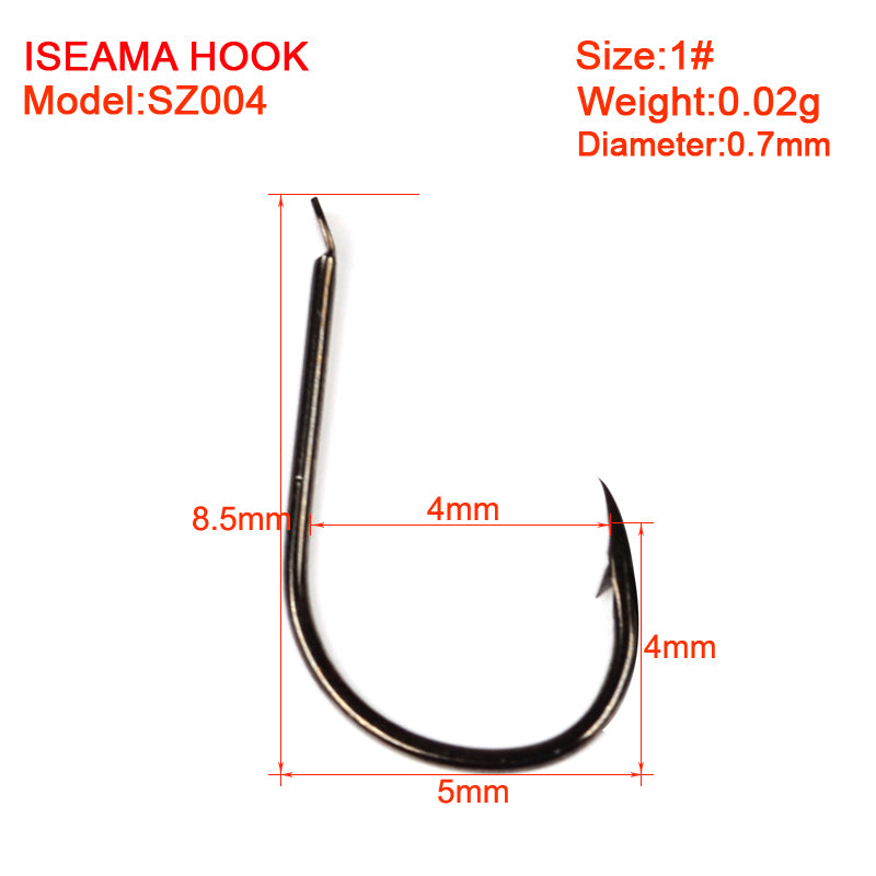 PROBEROS 500PCS Saltwater Fishing Hook Black Color High-Carbon Steel Iseama With Ring hook High Strength 1#-15# Single Hooks