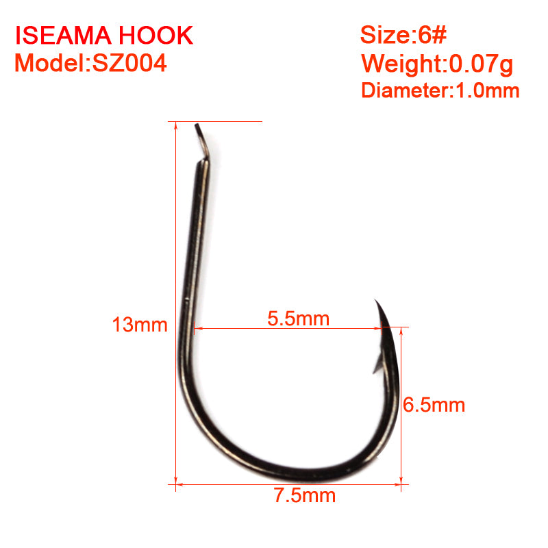 PROBEROS 500PCS Saltwater Fishing Hook Black Color High-Carbon Steel Iseama With Ring hook High Strength 1#-15# Single Hooks
