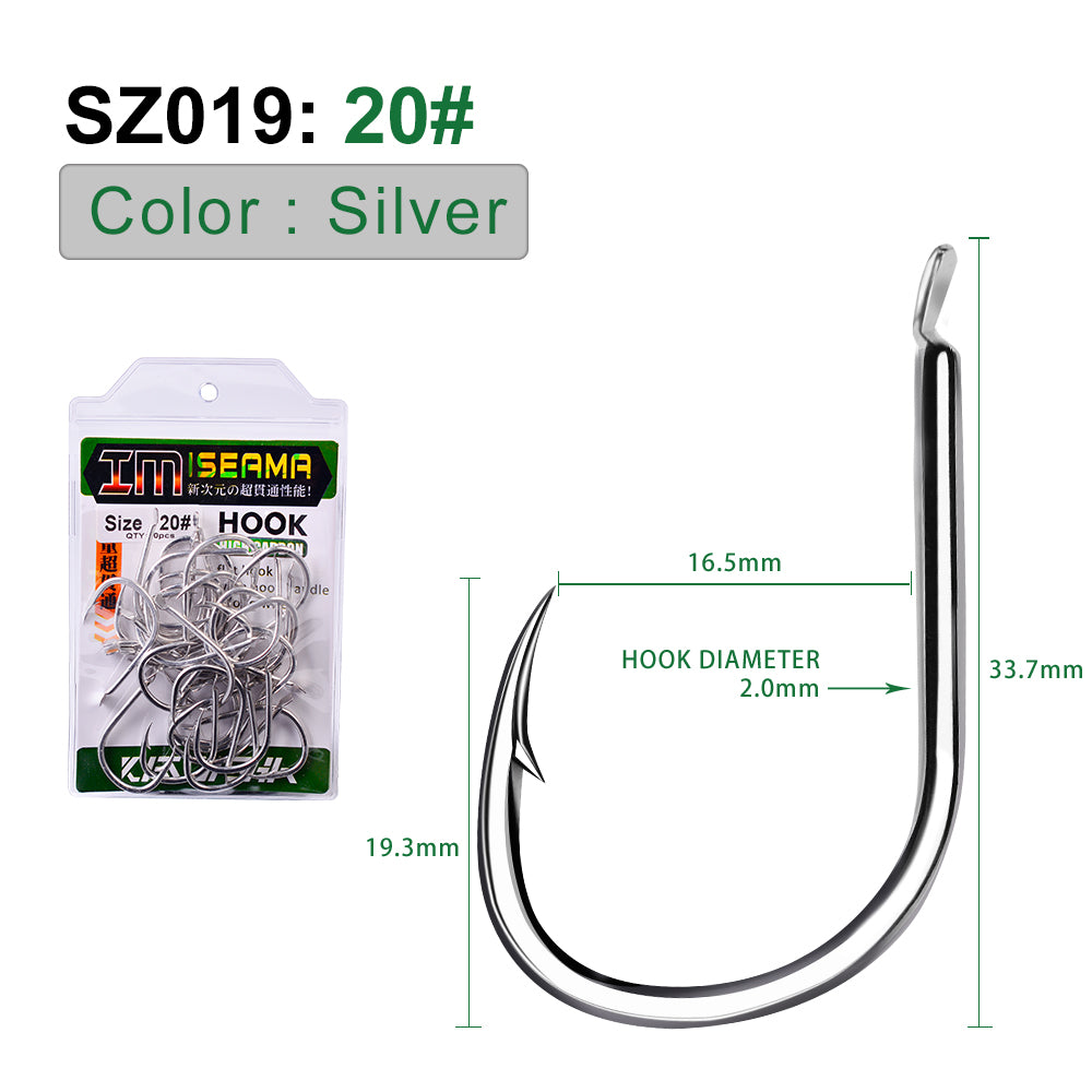 PROBEROS 500pcs Flat Hook Jigging Slow Jig iron plate Hook High Carbon Steel Saltwater Fishing Hook Fishhook