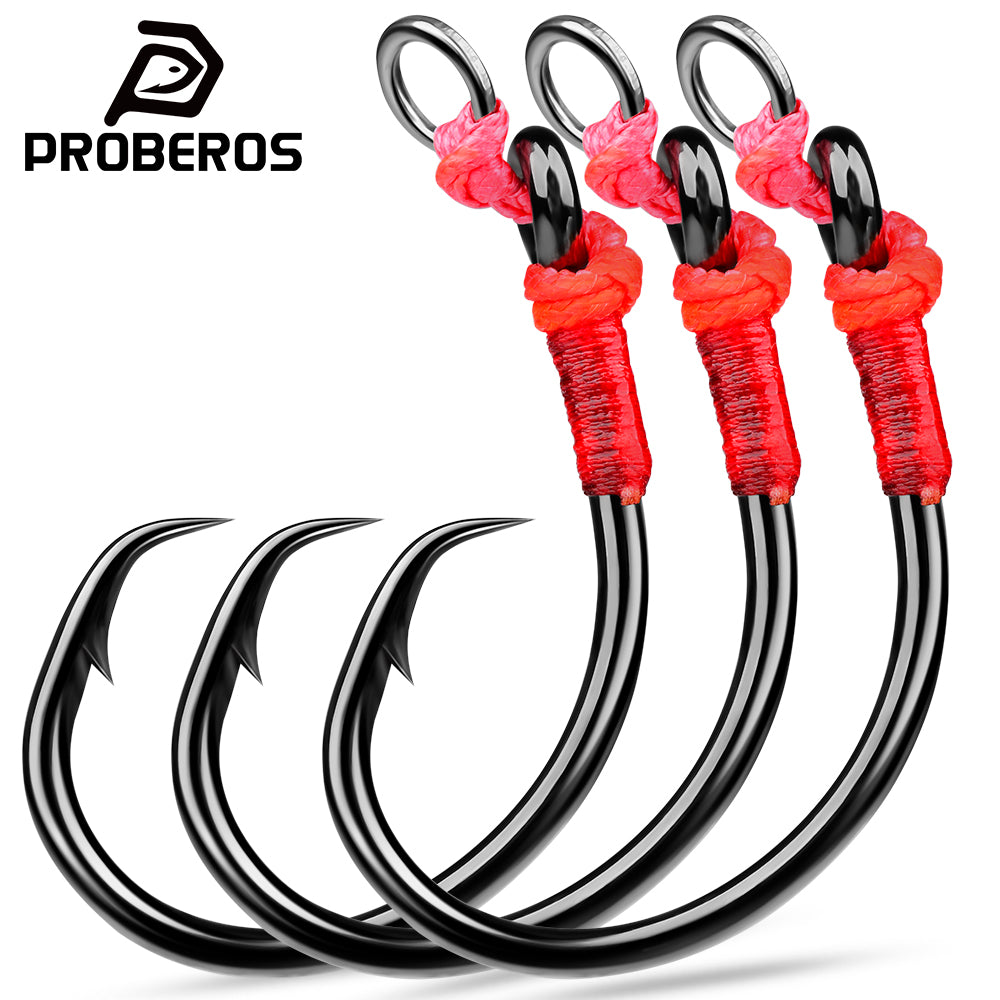 PROBEROS 5 pcs Saltwater Jigging Assist Hooks 6/0#-10/0# High Carbon S