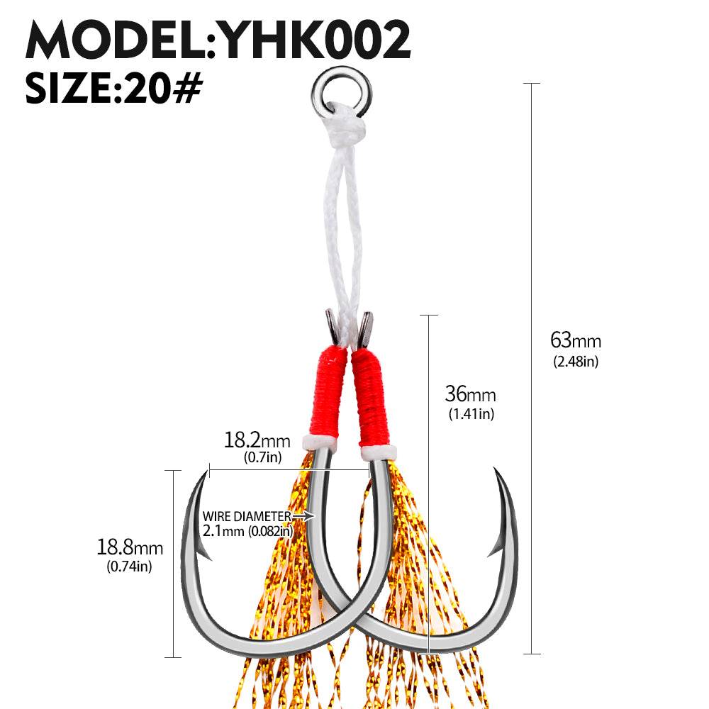 PROBEROS 20Pcs New Style Tied With Bright Wire Iron Plate Double Hook Black High Carbon Steel Main Line Fish Hook Wholesale - Proberos