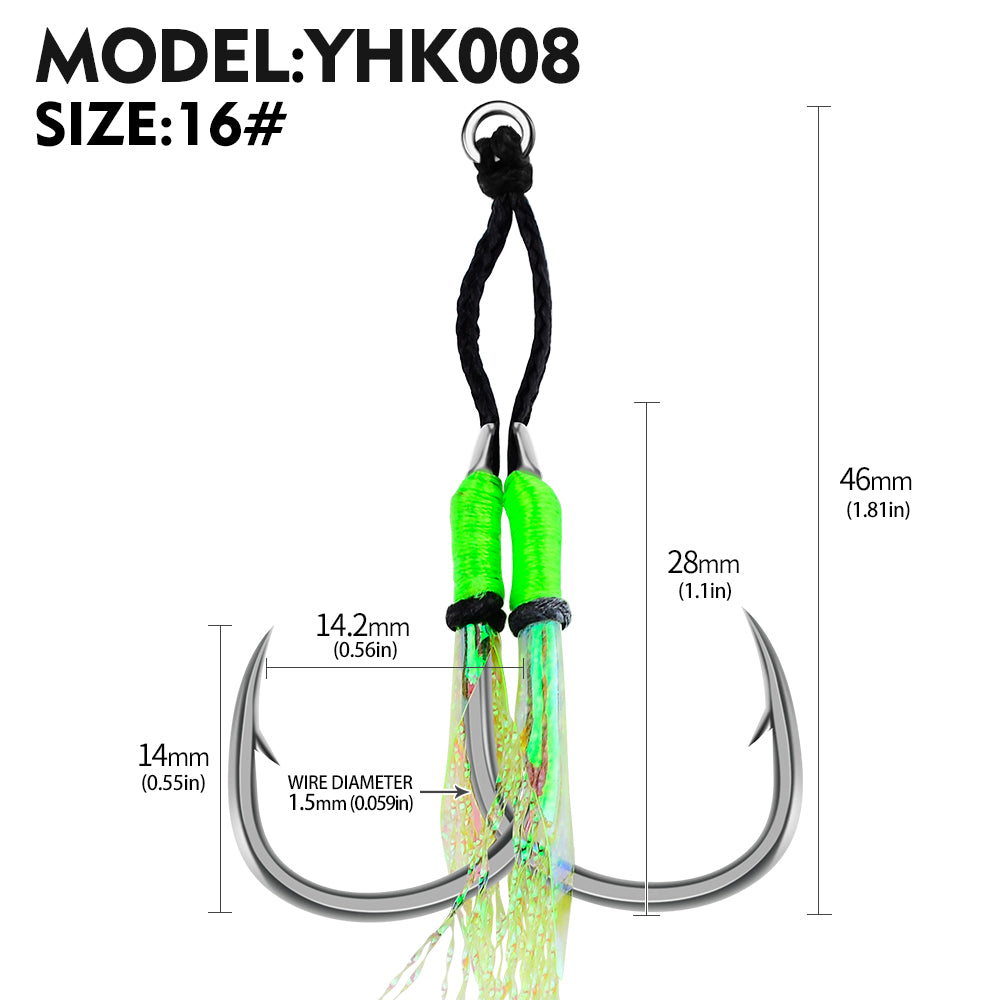 PROBEROS 20Pcs New Style Tied With Bright Wire Iron Plate Double Hook Black High Carbon Steel Main Line Fish Hook Wholesale