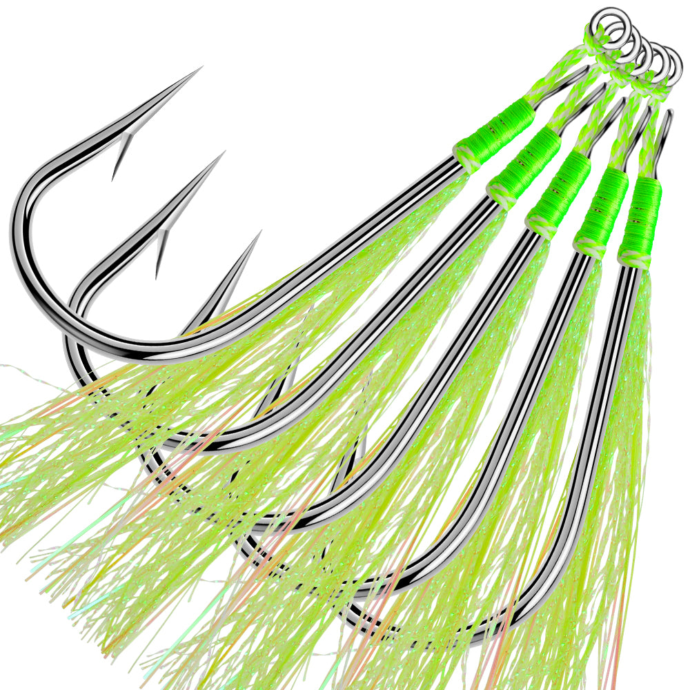 PROBEROS 4package 5PC/package Sea.Yolo 5pcs/pack Jig Fishing Hook High Carbon Steel Iron Plate Single Hook Barbed Ocean Boat Fishing Gear Accessories