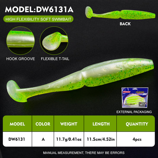 PROBEROS DW6131 Segmented Soft Swimbait Color A Pink Yellow