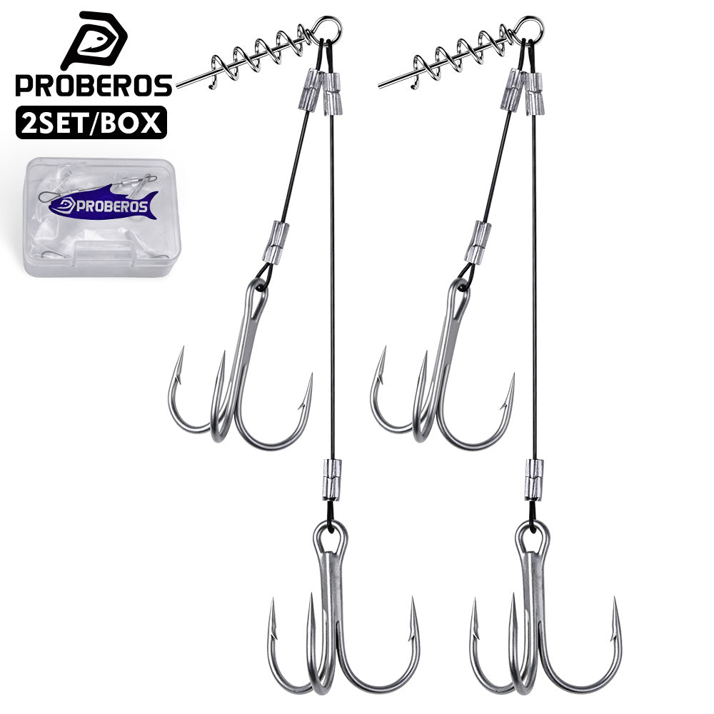 PROBEROS PJ037 Double Treble Stinger Rig for Soft Lures 2Pcs – Proberos