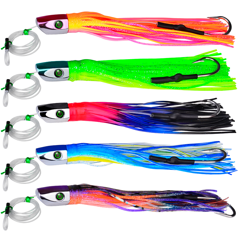 PROBEROS Deep-sea trolling lures are designed to be dragged behind a moving boat to catch offshore pelagic species like tuna