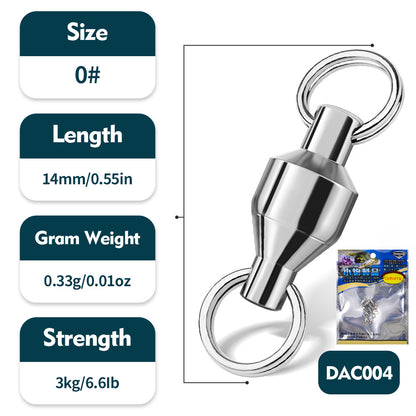 PROBEROS double-ended double-ring bearing swivel high-speed swivel connector Big thing figure eight ring strong tensile stainless steel figure 8 ring 50pcs