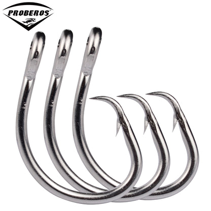 PROBEROS Saltwater Fishing Hook Matte Tin Single Hooks 13/0#-14/0#-15/0#-16/0# High-Carbon Steel Fishhook High Strength Hooks