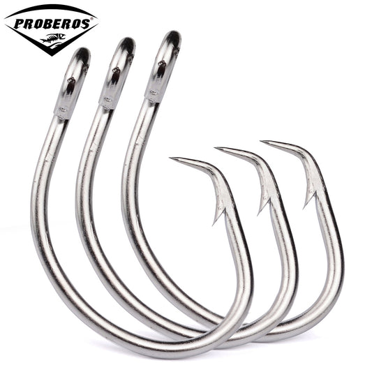 PROBEROS 20PCS Saltwater Fishing Hooks Circle Hooks 11/0-12/0-13/0-14/0-15/0-16/0# Stainless Steel Jigging Fishhooks