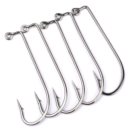 PROBEROS 50PCS  Hooks  Long Shank Fishhooks Carbon Steel Fishing Hook Barbed Carp Single Hooks Fishing Accessories