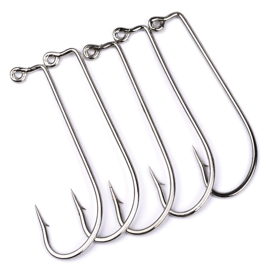 PROBEROS 50PCS  Hooks  Long Shank Fishhooks Carbon Steel Fishing Hook Barbed Carp Single Hooks Fishing Accessories