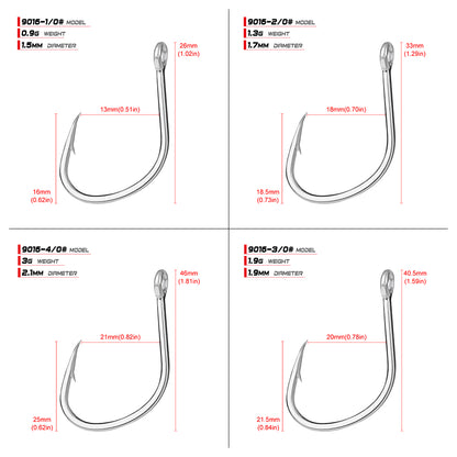 PROBEROS 9016 Saltwater Fishing Hooks 1/0#-5/0# | High Carbon Steel 20Pcs