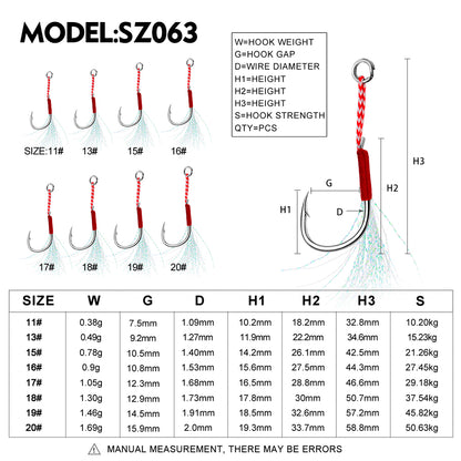 PROBEROS SZ063 Slow Pitch Jig 50 Pcs Saltwater for Tuna Snapper Grouper