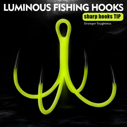PROBEROS Sea Fishing Luminous Four Hooks Non-Barbed Iron Plate Hooks Four Anchor Hooks 16# 18# Claw Hooks Fork Hooks Squid Hooks 10pcs