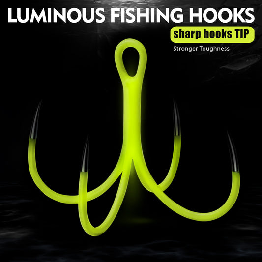 PROBEROS Sea Fishing Luminous Four Hooks Non-Barbed Iron Plate Hooks Four Anchor Hooks 16# 18# Claw Hooks Fork Hooks Squid Hooks 10pcs