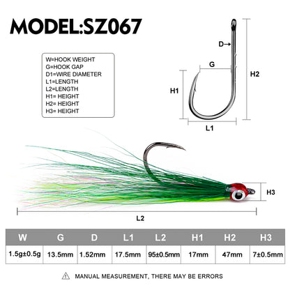 PROBEROS 5pcs/bag High Carbon Steel Feather Bionic Lure Hook pesca Fishing Gear Barbed Single Hook Outdoor Fishing Accessories