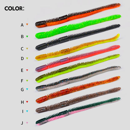 SUNLURE DW6114  Ribbed Soft Plastic Worms 20PCS 3.6g/12cm Sinking Ribbed Worms for Bass Fishing &nbsp;for Drop Shot  Wacky Rigs