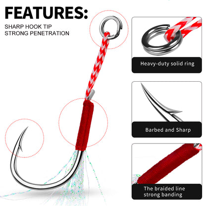 PROBEROS SZ063 Slow Pitch Jig 50 Pcs Saltwater for Tuna Snapper Grouper
