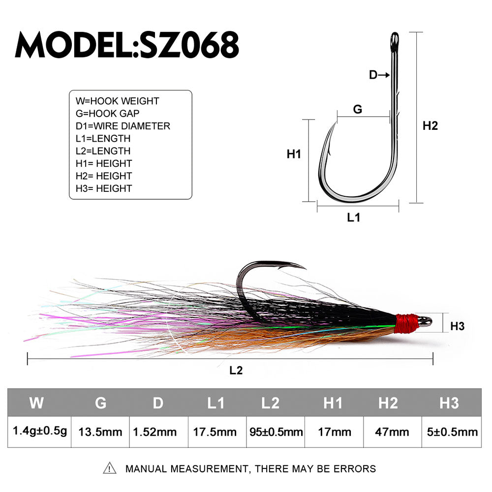 PROBEROS 5pcs/bag High Carbon Steel Feather Bionic Lure Hook pesca Fishing Gear Barbed Single Hook Outdoor Fishing Accessories