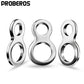 PROBEROS Double Hole Eight Ring Lure Connector Stainless Steel Two Hole Luya Ring Solid Circle Fishing Tackle Accessories 50pcs/pack - Proberos