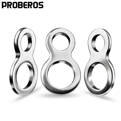 PROBEROS Double Hole Eight Ring Lure Connector Stainless Steel Two Hole Luya Ring Solid Circle Fishing Tackle Accessories 50pcs/pack
