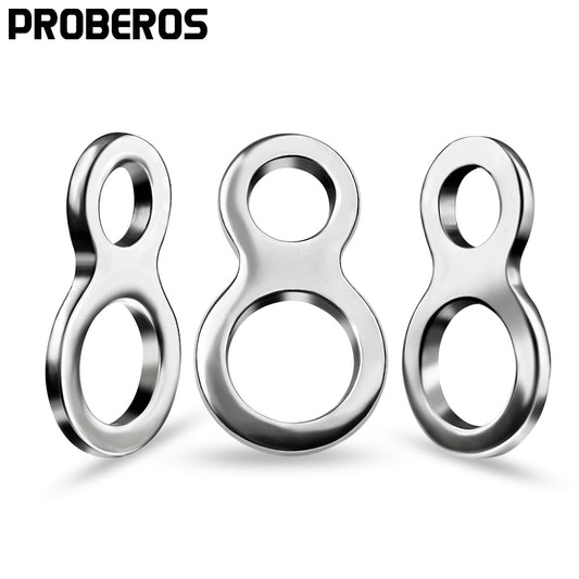PROBEROS Double Hole Eight Ring Lure Connector Stainless Steel Two Hole Luya Ring Solid Circle Fishing Tackle Accessories 50pcs/pack
