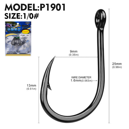 Proberos 100pcs Steel Hooks Premium Carbon Steel Circle Fishing Hooks, Corrosion-ResistantUltra-Sharp for Saltwater & Freshwater