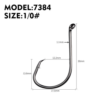 PROBEROS 100pcs High Carbon Steel Octopus Hooks Strong Pulling Force Sharp fishing Hooks