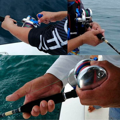 PROBEROS® Full Metal Jigging Reel 40LB Power Drag Deep Sea Saltwater Trolling Jigging Boat Fishing Reel - Proberos