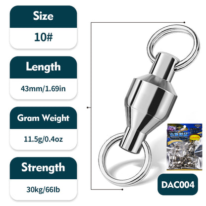 PROBEROS double-ended double-ring bearing swivel high-speed swivel connector Big thing figure eight ring strong tensile stainless steel figure 8 ring 50pcs