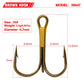 PROBEROS Brown Treble hook fishing with barbed anchor hooks, lure fishing tackle, tackle and white triple anchor hooks 100 PCS - Proberos
