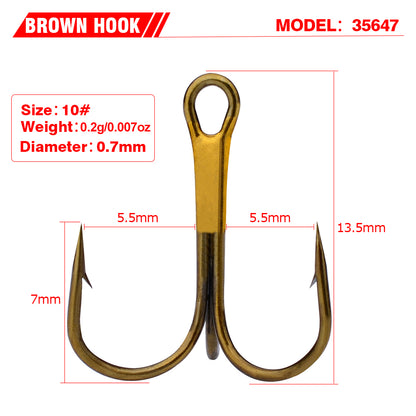PROBEROS triple hook fishing with barbed anchor hooks, lure fishing tackle, tackle and white triple anchor hooks 100 PCS