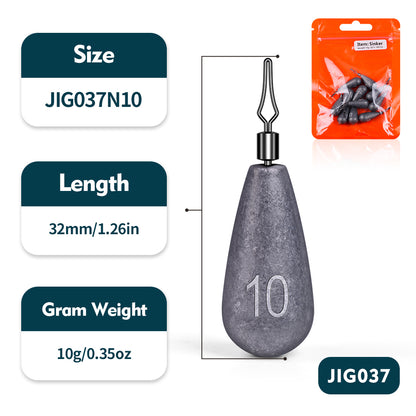 PROBEROS Lure Reverse Fishing Sinker Cylindrical Rod Anti-Hanging Bottom Inverted Counterweight Lead Fishing Tackle Accessories 10 Packs 100pcs