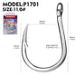 PROBEROS 50Pcs Fishhook High Carbon Steel Gaff Barbed Antirust Sharp Angle Tuna Fishing Circle Hooks - Proberos
