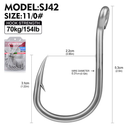 PROBEROS SJ42 Saltwater Fishing Hooks | Stainless Steel Single Hook