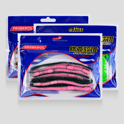 SUNLURE DW6114  Ribbed Soft Plastic Worms 20PCS 3.6g/12cm Sinking Ribbed Worms for Bass Fishing &nbsp;for Drop Shot  Wacky Rigs