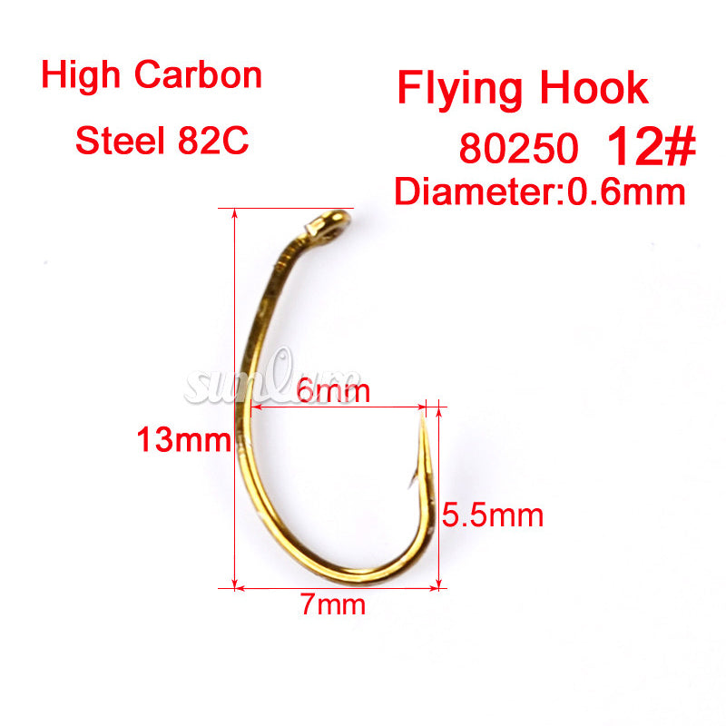 PROBEROS 1000PCS Fishing Hooks 5 Barb Carp Hooks Trout Circle Hooks Fly Tying Hooks Freshwater Saltwater Fishing Bait Rigs