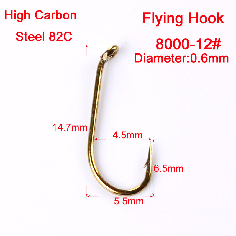 PROBEROS 1000PCS Hooks Carbon Steel Fishhooks Bronze Barbed Trout Fishing Hooks Wet Wire Nymph Single Hooks