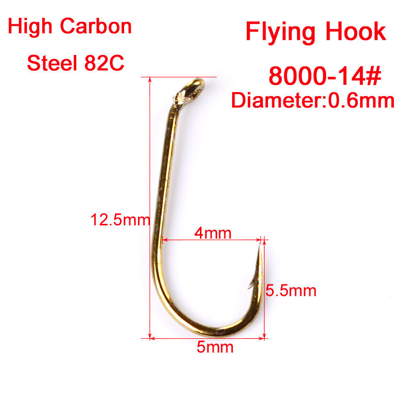PROBEROS 1000PCS Hooks Carbon Steel Fishhooks Bronze Barbed Trout Fishing Hooks Wet Wire Nymph Single Hooks