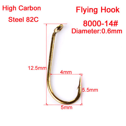 PROBEROS 1000PCS Hooks Carbon Steel Fishhooks Bronze Barbed Trout Fishing Hooks Wet Wire Nymph Single Hooks