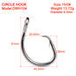 PROBEROS Saltwater Fishing Hook Matte Tin Single Hooks 13/0#-14/0#-15/0#-16/0# High-Carbon Steel Fishhook High Strength Hooks